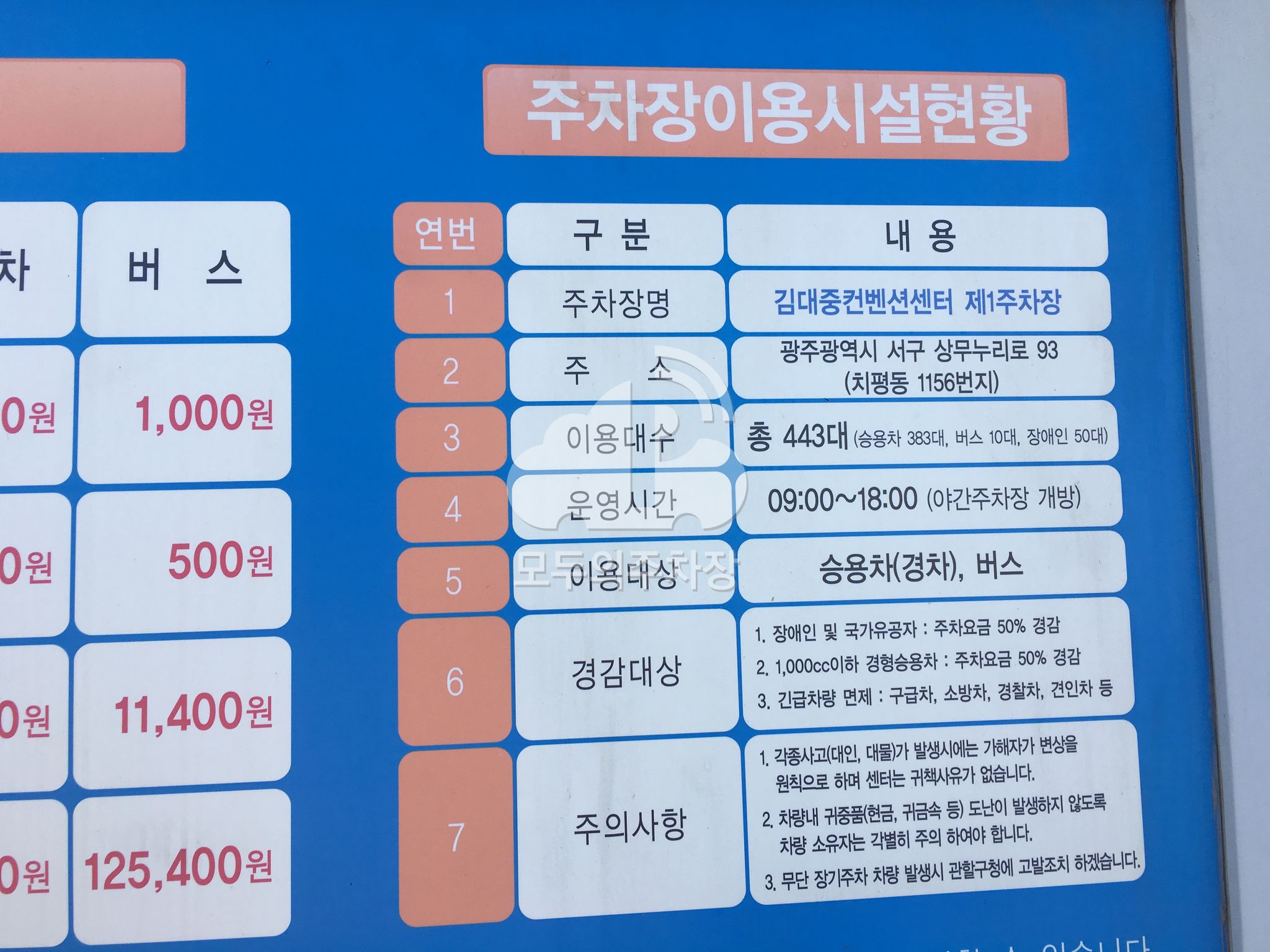 김대중 컨벤션 전용 공영 주차장 이미지 2